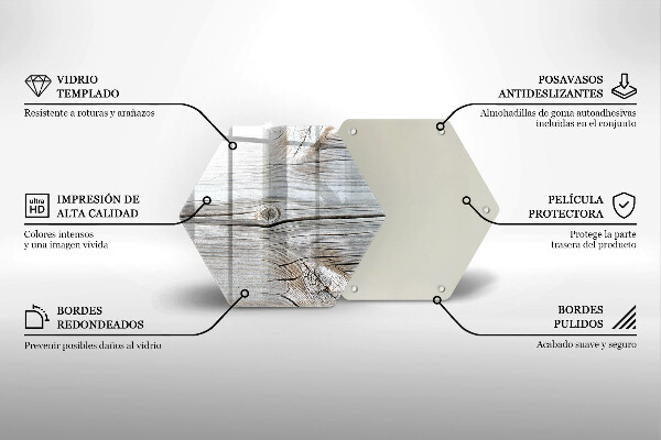 Steklena podloga za rezanje Svetla lesena struktura