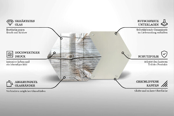 Steklena podloga za rezanje Svetla lesena struktura
