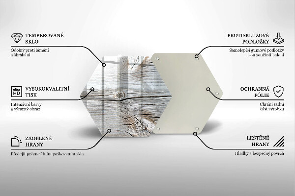 Steklena podloga za rezanje Svetla lesena struktura