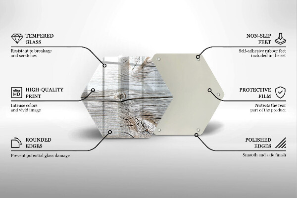 Steklena podloga za rezanje Svetla lesena struktura