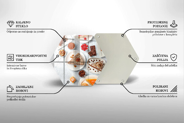 Steklena podloga za rezanje Sladkost torte