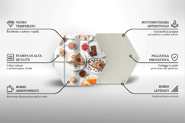 Steklena podloga za rezanje Sladkost torte
