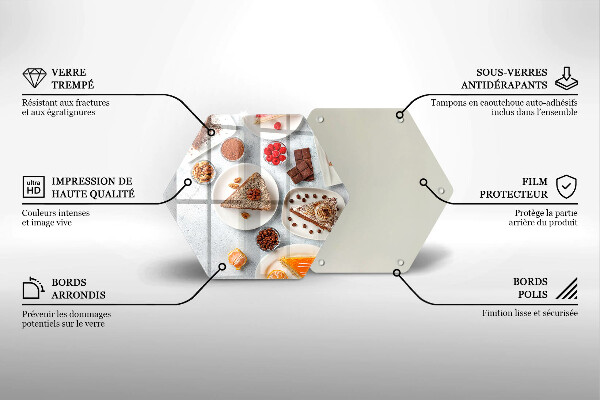 Steklena podloga za rezanje Sladkost torte