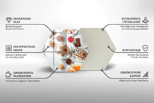 Steklena podloga za rezanje Sladkost torte