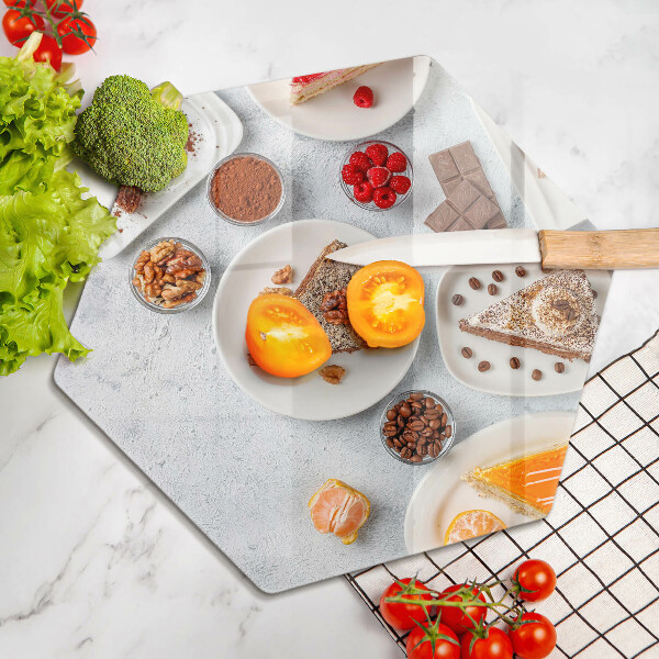 Steklena podloga za rezanje Sladkost torte