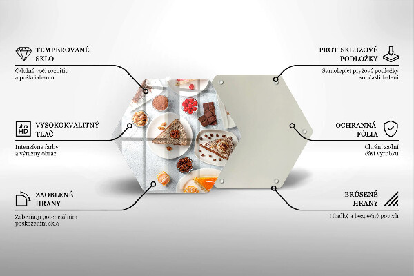 Steklena podloga za rezanje Sladkost torte