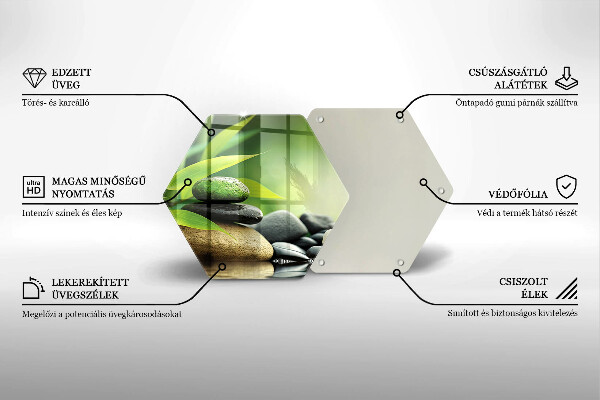 Steklena podloga za rezanje Zen bambusovi kamni