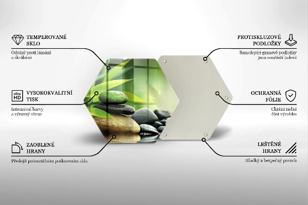 Steklena podloga za rezanje Zen bambusovi kamni