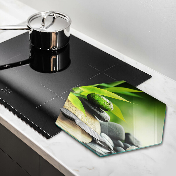 Steklena podloga za rezanje Zen bambusovi kamni