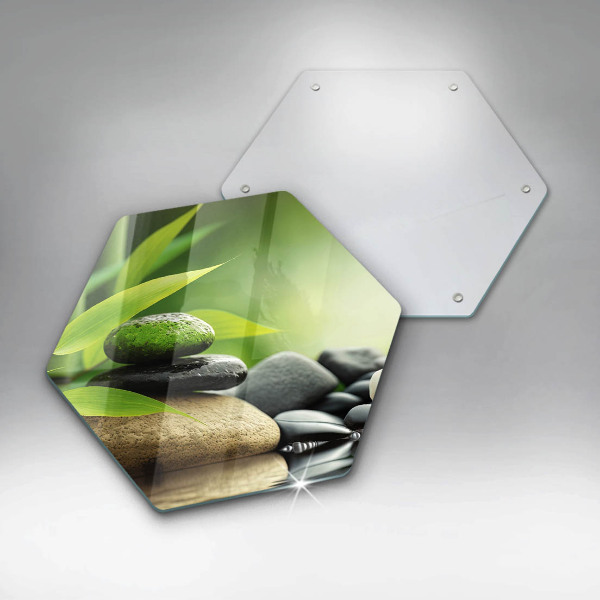 Steklena podloga za rezanje Zen bambusovi kamni