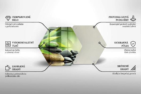 Steklena podloga za rezanje Zen bambusovi kamni