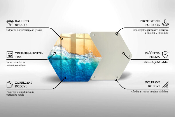 Steklena podloga za rezanje Plaža in morje
