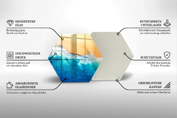 Steklena podloga za rezanje Plaža in morje