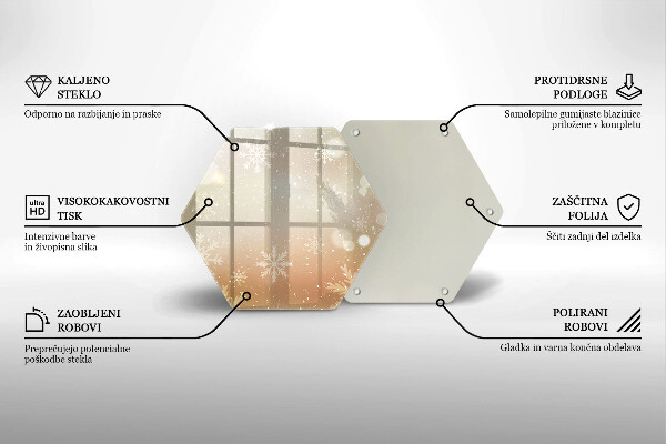 Steklena podloga za rezanje Snežinke