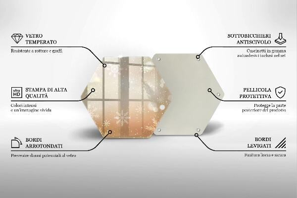 Steklena podloga za rezanje Snežinke