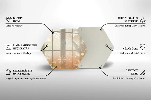 Steklena podloga za rezanje Snežinke