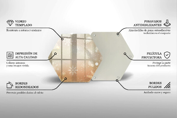 Steklena podloga za rezanje Snežinke