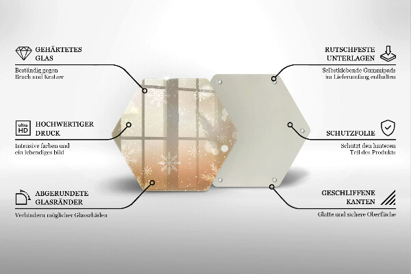 Steklena podloga za rezanje Snežinke