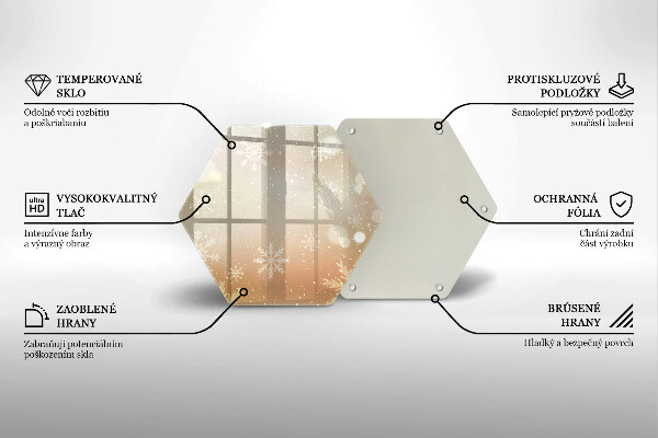 Steklena podloga za rezanje Snežinke