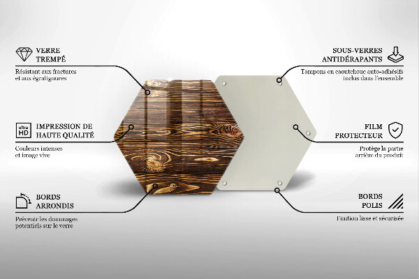 Steklena podloga za rezanje Tekstura lesa