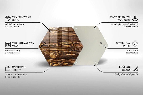 Steklena podloga za rezanje Tekstura lesa