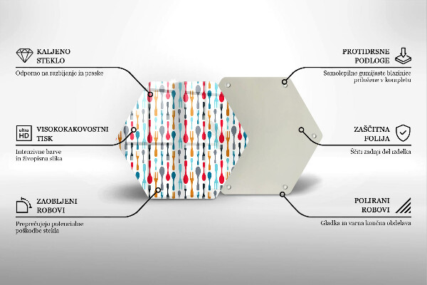 Steklena podloga za rezanje Ilustracija žlice
