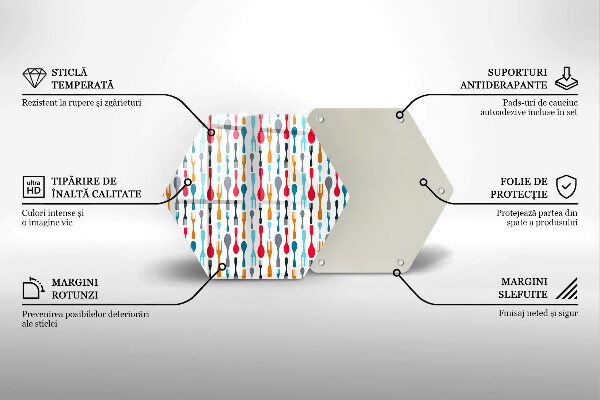 Steklena podloga za rezanje Ilustracija žlice