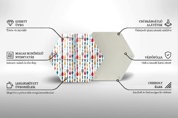 Steklena podloga za rezanje Ilustracija žlice