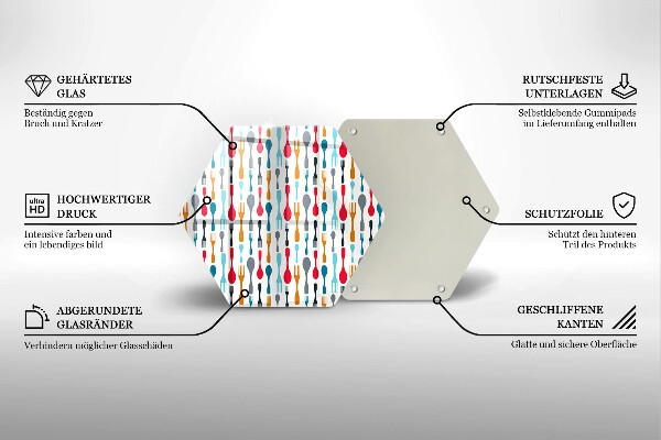 Steklena podloga za rezanje Ilustracija žlice