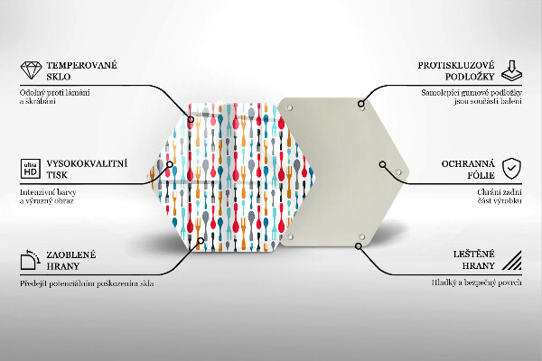 Steklena podloga za rezanje Ilustracija žlice