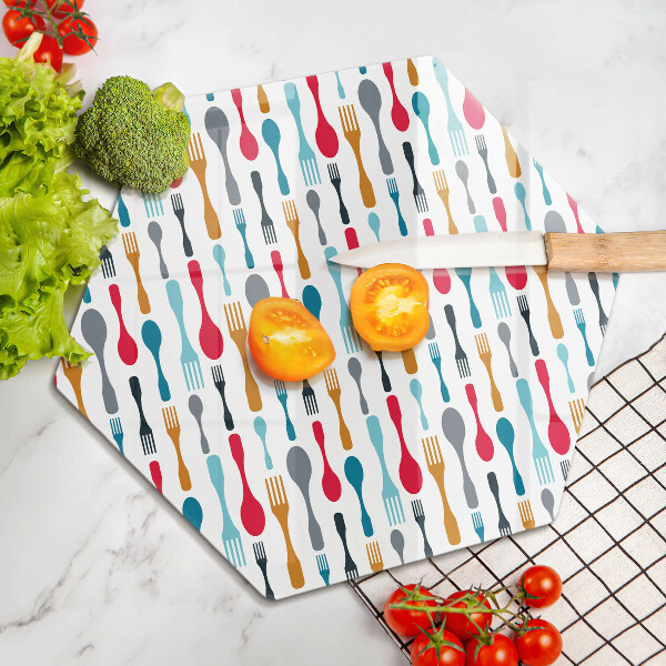 Steklena podloga za rezanje Ilustracija žlice