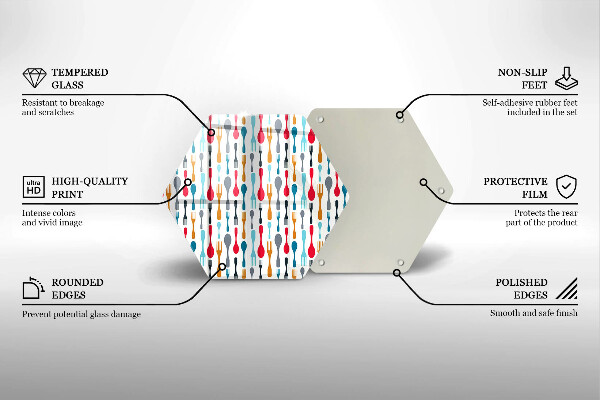 Steklena podloga za rezanje Ilustracija žlice