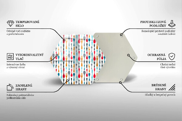 Steklena podloga za rezanje Ilustracija žlice