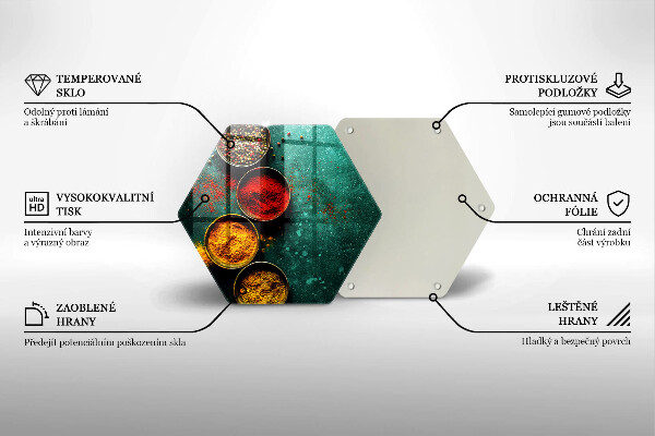 Steklena podloga za rezanje Orientalske začimbe