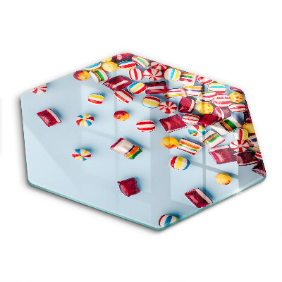 Steklena podloga za rezanje Pisani bonboni