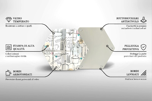 Steklena podloga za rezanje Kuhinjski dodatki