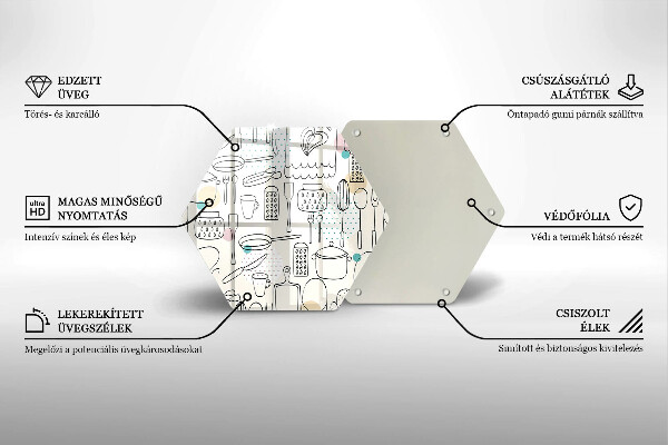 Steklena podloga za rezanje Kuhinjski dodatki