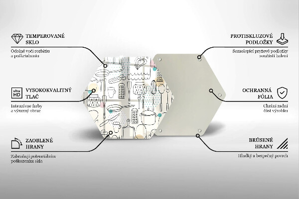 Steklena podloga za rezanje Kuhinjski dodatki