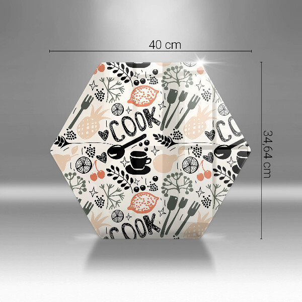 Steklena podloga za rezanje Motiv risane kuhinje