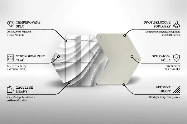 Steklena podloga za rezanje Geometrijske črte