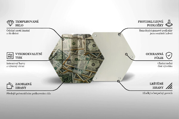 Steklena podloga za rezanje Denar dolarjev