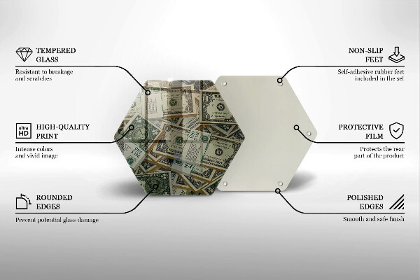 Steklena podloga za rezanje Denar dolarjev