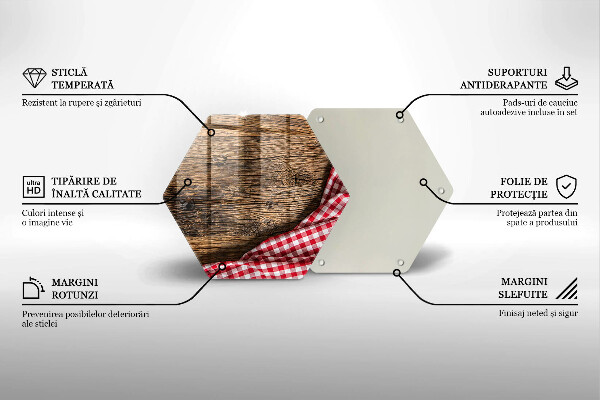 Steklena podloga za rezanje Lesena miza