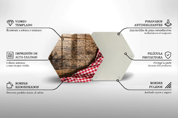 Steklena podloga za rezanje Lesena miza