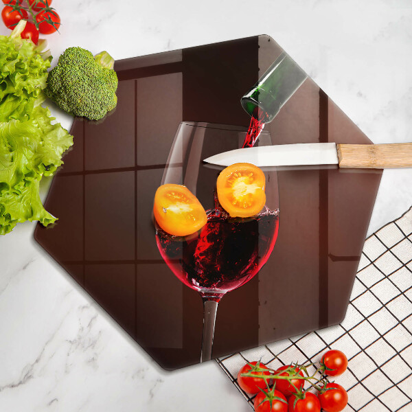 Steklena podloga za rezanje Kozarec vina