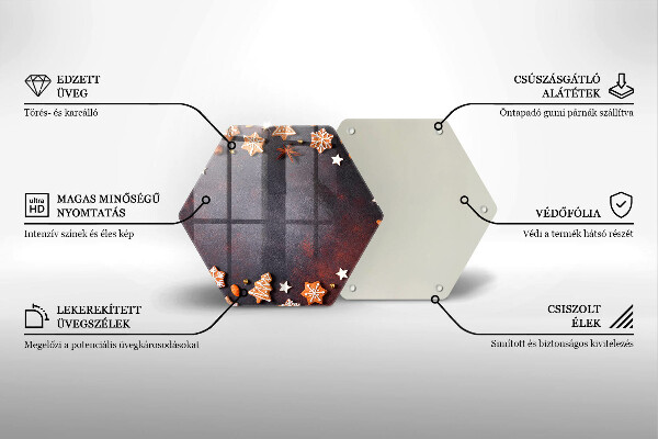 Steklena podloga za rezanje Medenjakov božič