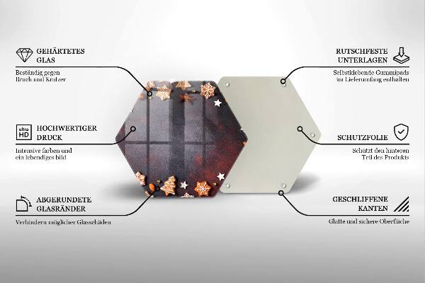 Steklena podloga za rezanje Medenjakov božič