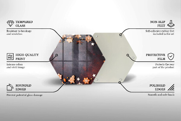 Steklena podloga za rezanje Medenjakov božič