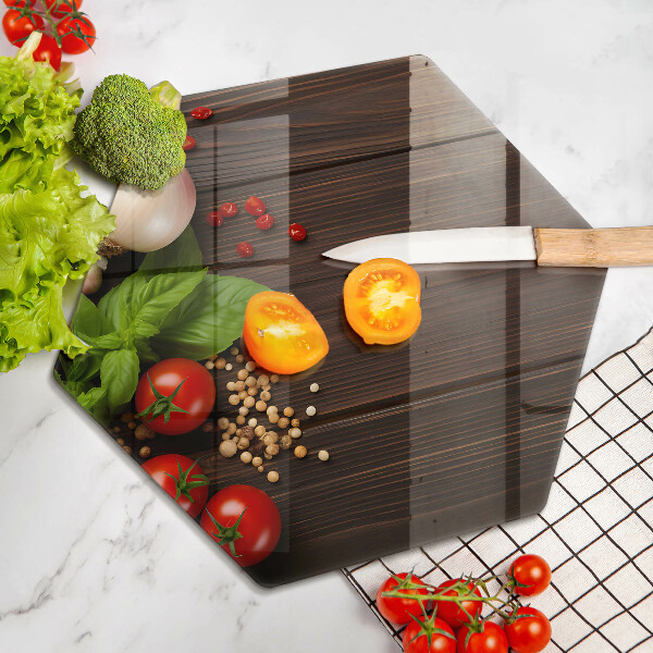 Steklena podloga za rezanje Zelenjava na mizi