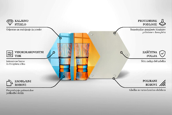 Steklena podloga za rezanje Dva kozarca vode